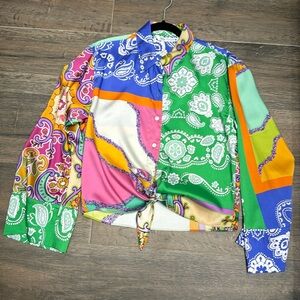 Zara satin-effect blouse